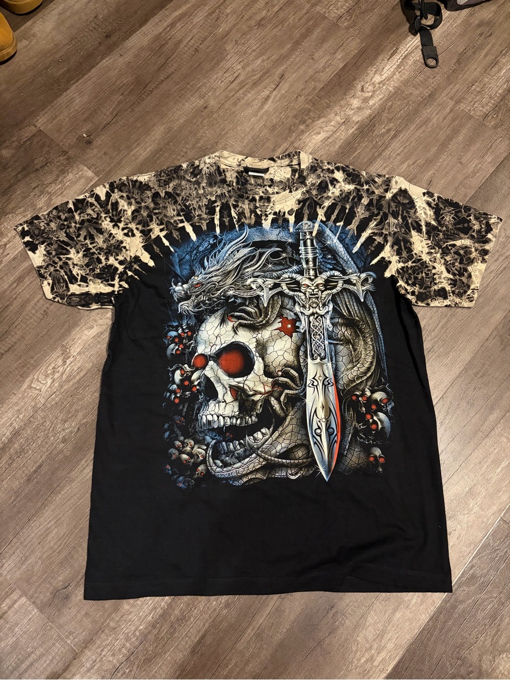 Jay's Rock Studded Skull Dragon Sword Graphic Tee (TAGGED XL)